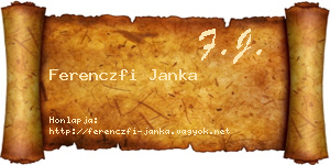 Ferenczfi Janka névjegykártya